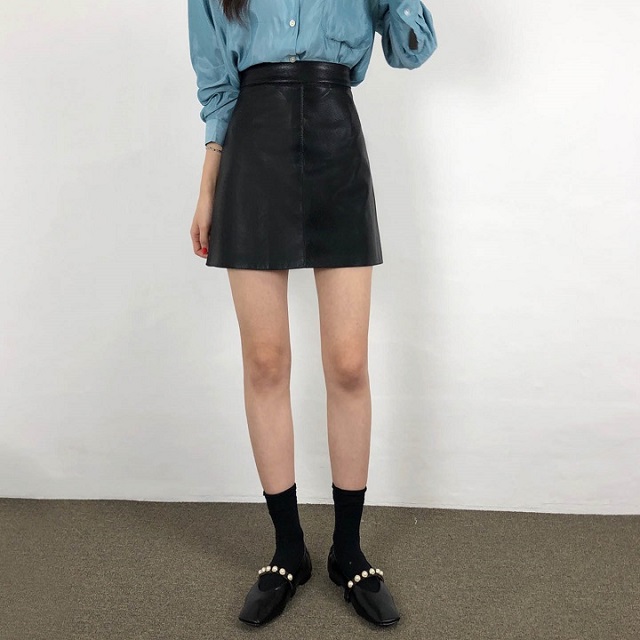 A라인 가죽 미니스커트 7color