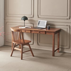라로퍼니처 몬타 고무나무 원목 컴퓨터 서랍 책상 학생 데스크 1500x600mm, 월넛