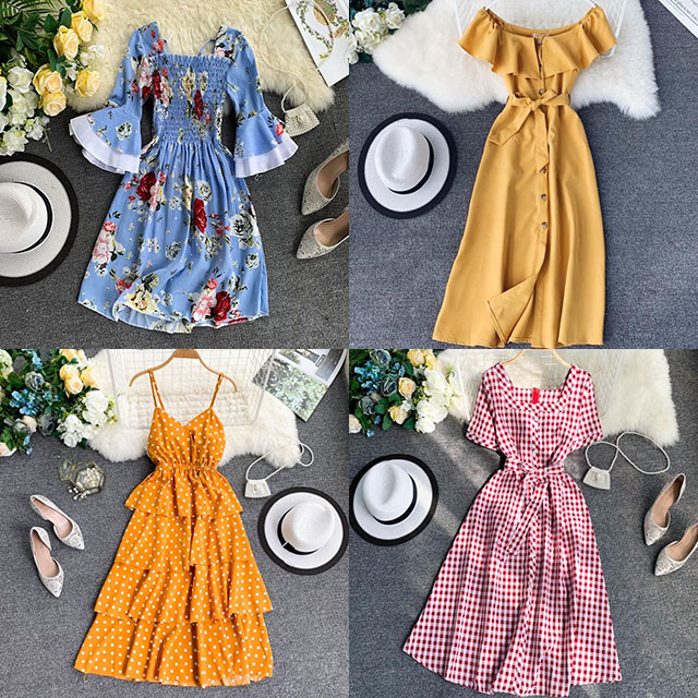 바캉스 휴가철 여름 원피스 4종