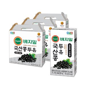베지밀 국산콩 검은콩 고칼슘 두유 190ml 48팩