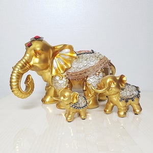엽전 코끼리 3p set (골드) 코끼리 장식 소품