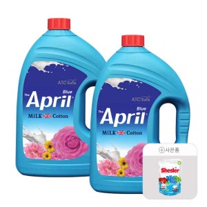 [N배송] 밀크코튼 고농축 섬유유연제 에이프릴 본품 3.06L 2개+쉬슬러 세제 500ml