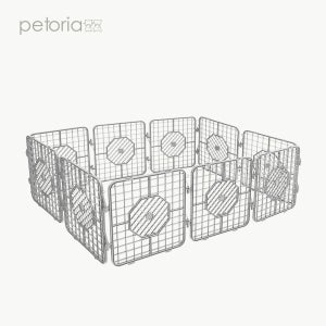 펫토리아 한칸뚝딱 플라스틱 강아지울타리 10P 중형(M) 그레이