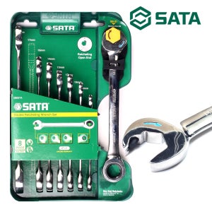 SATA 더블라쳇기어렌치 세트 8PCS 평생보증 자동 깔깔이렌치 정비공구