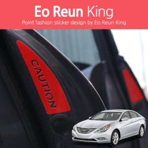 YF소나타 후방주의 CAUTION 도어 포인트 로고 개문 사고 예방 안전 운전 반사 데칼 스티커