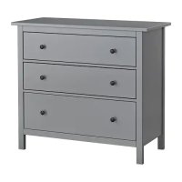 이케아 HEMNES 헴네스 3칸서랍장, 그레이 (704.278.29)