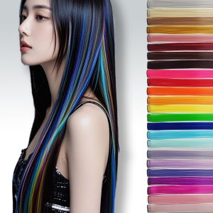 트윙클 붙임머리 반짝이 헤어 브릿지 포인트 컬러피스 가발