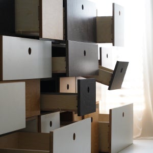 JWK 큐브 리턴즈 원목 서랍장 거실장 장식장 공간박스 유닛