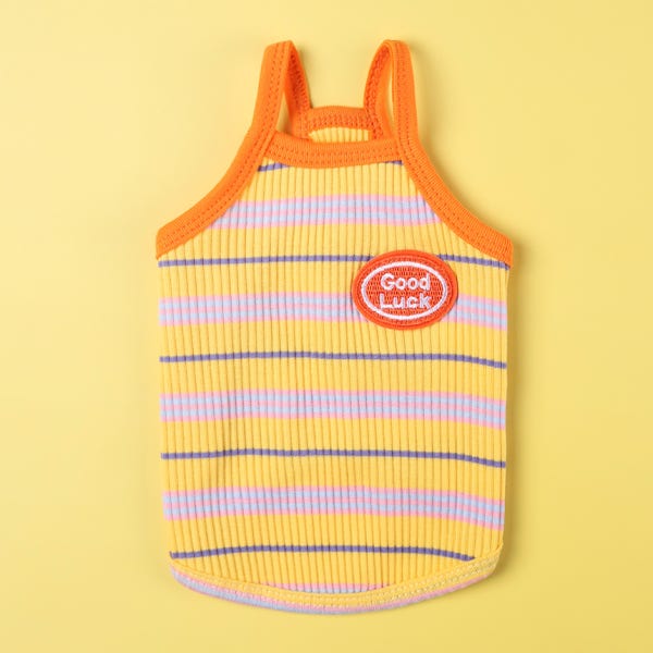 강아지 여름옷 가을 실내복 강아지 나시 티셔츠 고양이옷 중형견 데일리 옐로우