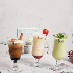 [남다른홈앤키친]홈카페 유리컵 봄봄봄 스무디잔 3P세트