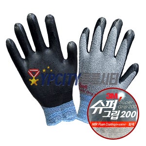 [3M]슈퍼그립200 장갑 회색 10켤레(M,L)반코팅장갑/손바닥코팅장갑/다목적코팅장갑/3M장갑/3M코팅장갑/엔비알폼코팅/고신축/통기성/내구성/스마트폰터치가능