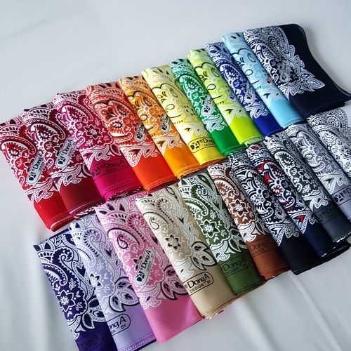 국산 면 페이즐리 레트로 큰 스카프 등산 러닝 운동회 체육대회 두건 맞춤 주문 제작 손수건