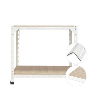 420백색 2단 볼트앵글 경량랙 철제선반 창고 조립식앵글 선반 30x30x30cm 양면코팅