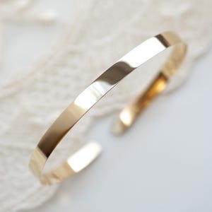 14K 4mm 민자 스틱 데일리 오픈 뱅글 체인 팔찌