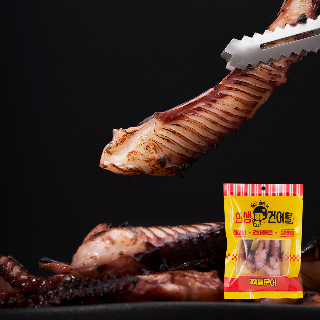 Fake Octopus (Jumbo Squid) Whole Leg 120g, 1 Pack, Dried Seafood Snack, Butter-Grilled Squid Leg