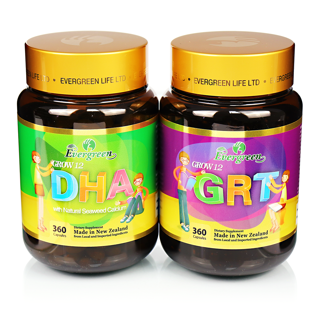 <b>에버그린</b> 어린이 녹용 녹혈 영양제 DHA+GRT 360캡슐