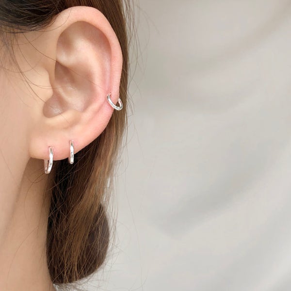 925실버 원터치 링귀걸이 6mm 8mm 10mm 12mm 사이즈 미니 은 이어링