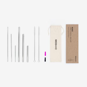 에코앤드 환경을 생각하는 스테인레스 빨대 세트 (직선형 Straight) / 길쭉길쭉 환경보호 SET