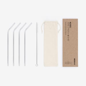 에코앤드 환경을 생각하는 스테인레스 빨대 세트 / 밴딩형 4입(26.7cm) / 지름 6mm / 일반 커피, 음료용