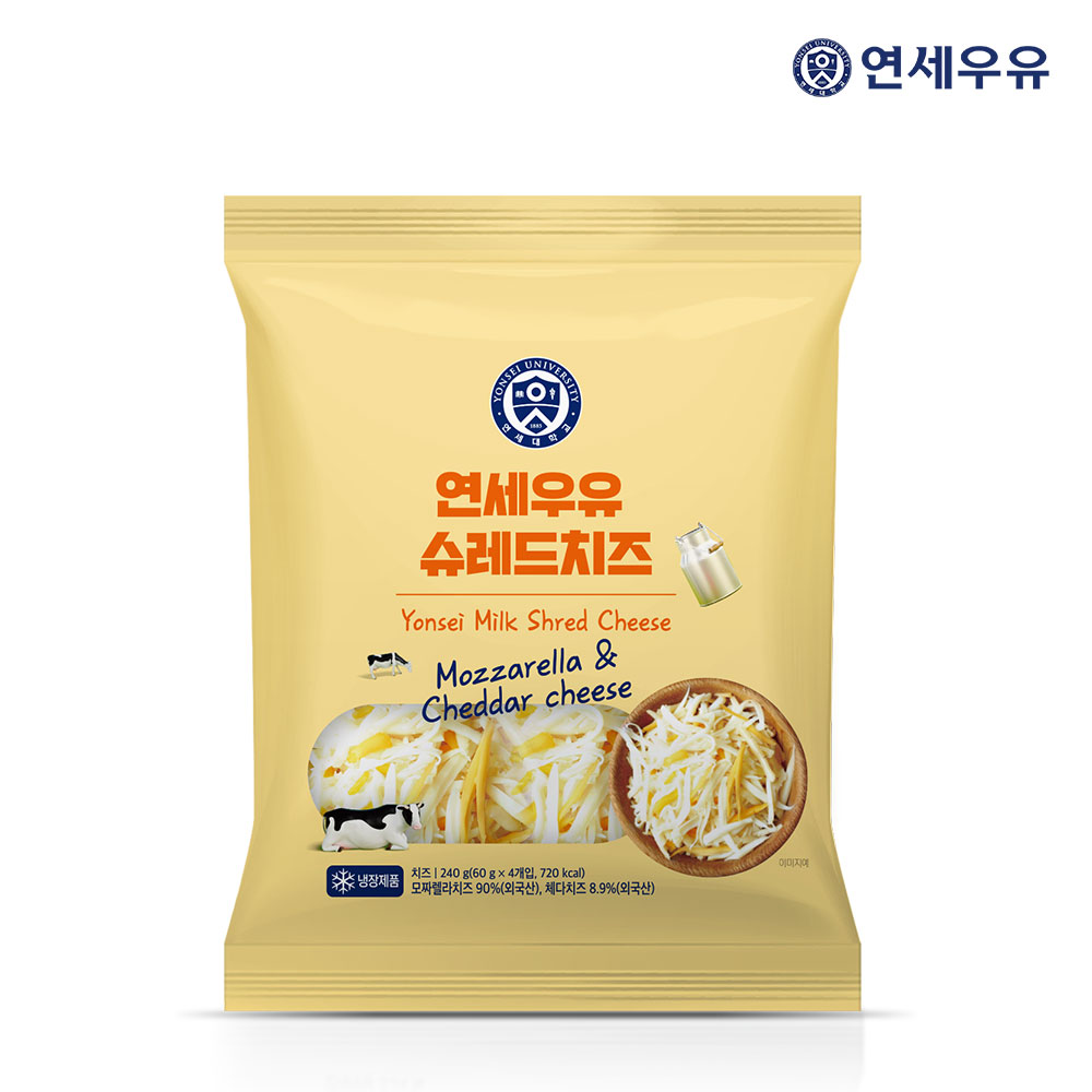 연세우유 슈레드 모짜렐라&체다 치즈 제품 이미지