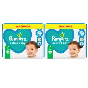 유럽산 팸퍼스 베이비드라이 기저귀 pampers 공용 밴드 7단계 80매 바우처