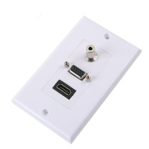 VGA HDMI AUX 스테레오 3.5파이 암암 월플레이트 모니터 빔프로젝터단자 벽부착형