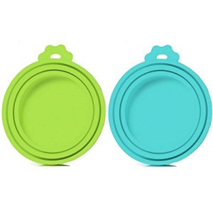 138483 SLSON 2 Pack Pet Food Can Cover Universal Silicone Cat Dog Food Can Lids 1 Fit 3 St