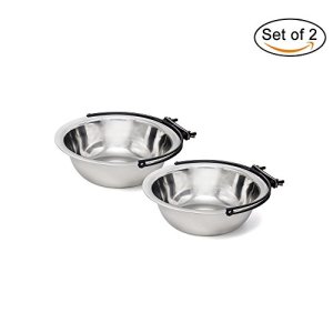 386470 MLCINI 2 Pack Hanging Pet Bowls, Stainless Steel Fit Water and Feed Bowl for Dogs C