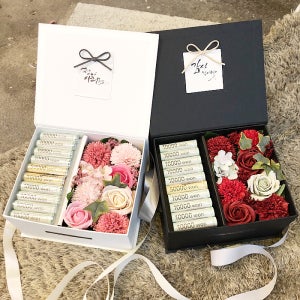 플라워용돈박스 비누꽃 카네이션 어버이날