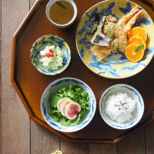 하나미 꽃 레트로 1인 혼밥 그릇세트 4P