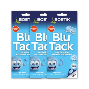 블루택 오리지널 대용량 90g x 3개 패키지 Bostik 보스틱 재사용가능 점착제
