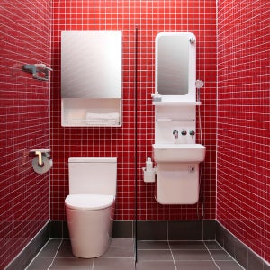 세비앙 세면대일체형샤워기 양변기 수납장 수건걸이 휴지걸이 포함 올인바스 콤팩트