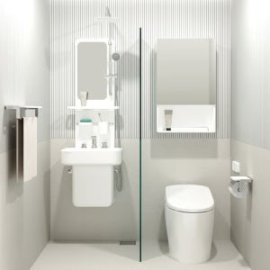 세비앙 세면대일체형샤워기 양변기 수납장 수건걸이 휴지걸이 포함 올인바스 스마트