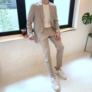 남자정장 겨울 봄 수트 결혼식 하객룩 셀프 웨딩 촬영 세미 캐주얼 셋업 빅사이즈