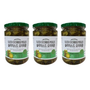 [무료배송] 딜리셔스 슬라이스드 오이피클 500g x 3개
