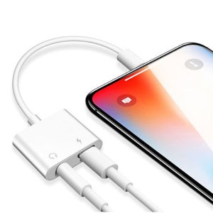 아이폰 오디오+라이트닝 듀얼 젠더 아이폰 X XS XR MAX 8 호환 음악 충전 동시 가능