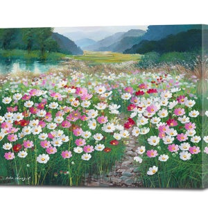 힐링 풍경화 일출 집들이 개업 선물 거실 침실 카페 풍수인테리어 그림 코스모스40x60cm