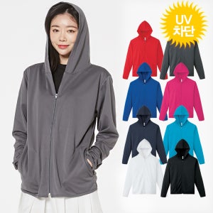 남자 바람막이 점퍼 UV 자외선 차단 매쉬 무지 후드집업 남성 자켓 여자 비치웨어