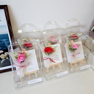 스승의날 어버이날 레드 카네이션 꽃 미니 화환 이젤 어린이집 꽃다발 선생님 선물