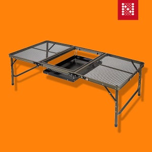 노마드 아이언 메쉬 3단 BBQ 캠핑 테이블 캐리백 포함