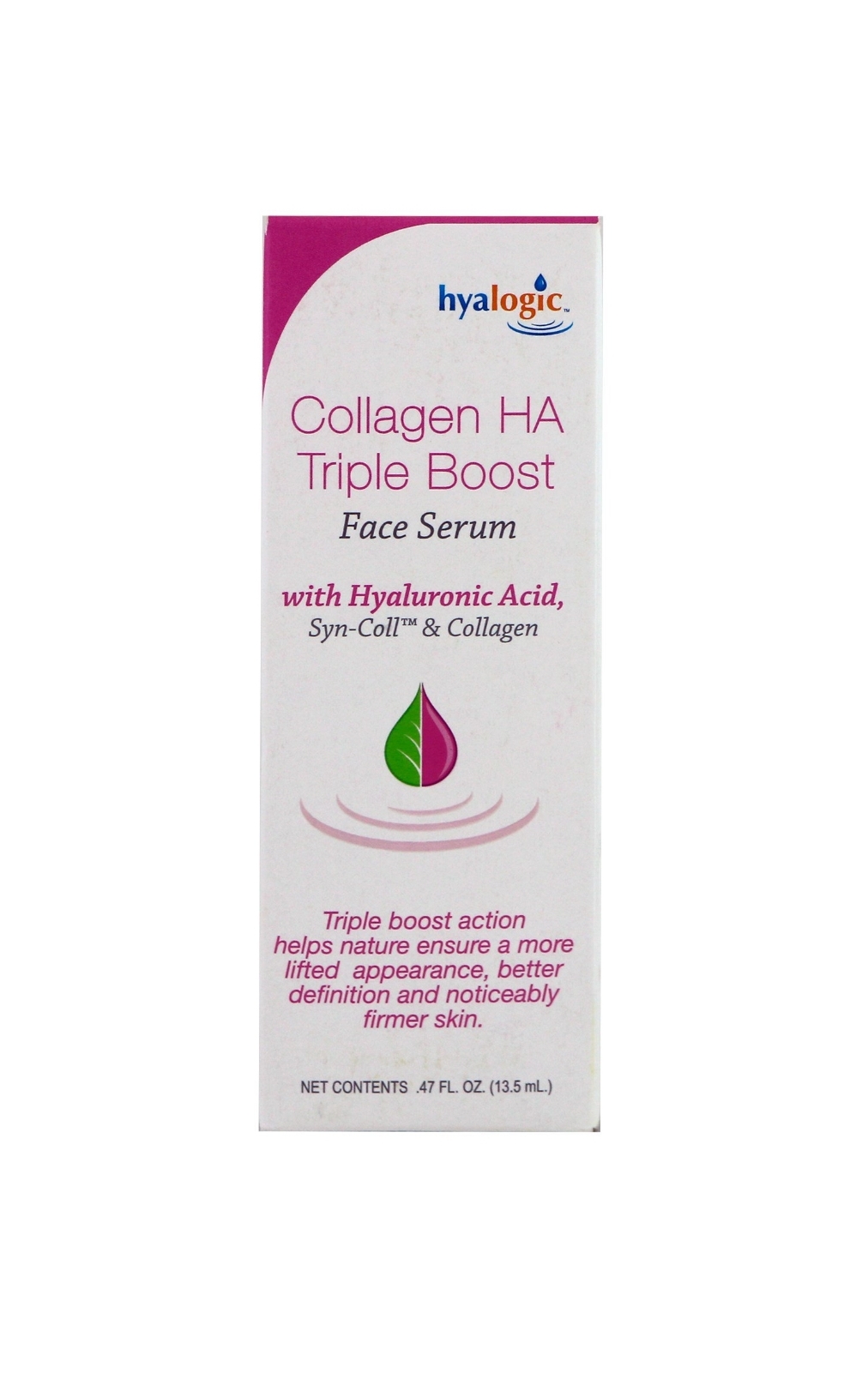 <b>Hyalogic</b> LLC, 콜라겐 HA 트리플 부스트 페이스 세럼, .47 fl oz (13.5 ml)