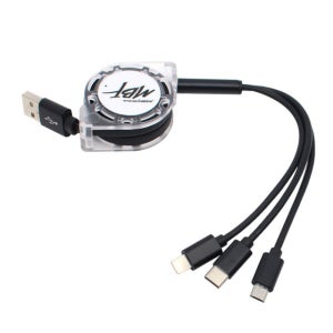 3in1 멀티 충전 케이블 C타입 8핀 5핀 블랙 1m MBF-USB3IN1BK