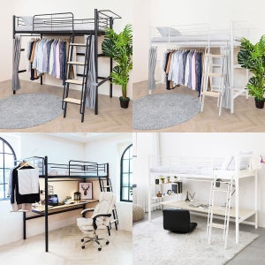 [선물이벤트] 일루일루 코모드i 올인원 벙커침대 4종 행거형&책상형 성인 원룸 기숙사 2층