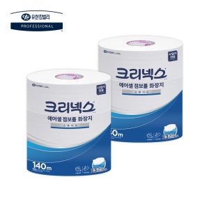유한킴벌리 크리넥스 물에잘녹는 휴지 업소용 45376-06 에어셀 점보롤 140m 6롤