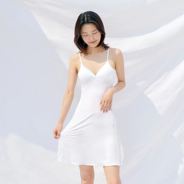 인견 모달 빅사이즈 롱 슬립 캡내장 이너 슬립웨어 브라캡