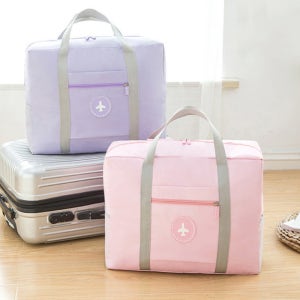 여행용 보스턴백 파스텔 - 캐리어 결합 폴딩가방