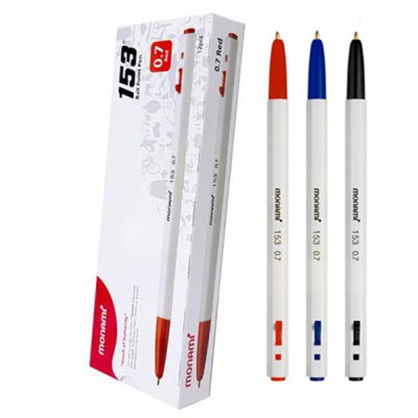 모나미 153 볼펜 0.7mm 1.0mm 12개입 1타
