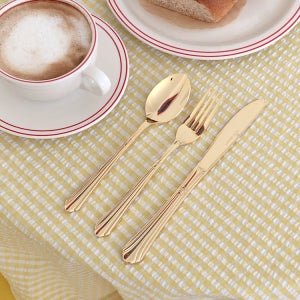 [루키코마니] 골드 레트로 디너 스푼포크나이프 세트