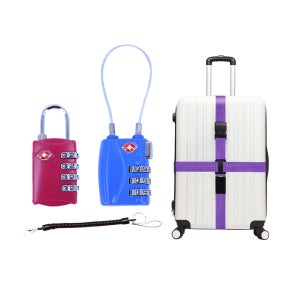 나우트래블 여행용 자물쇠 - 와이어 자물쇠 캐리어 밸트 분실방지 스프링줄