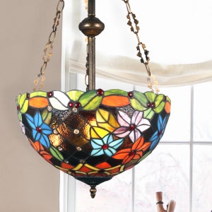 유리조명 꽃잎 3등 펜던트_상향 (스테인드 글라스) Ø400 / Ø500